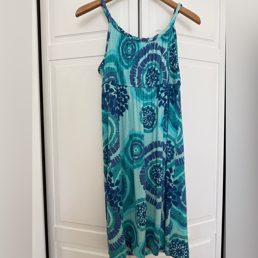 Style & Co. Easy Care Tie-Dye Boho Women’s Sundress-Sz P/M Blue Teal NWT